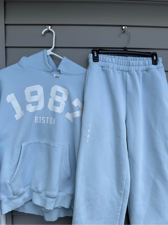 1987 Tops - 1987 Light Blue Hoodie & Wide Leg Sweatpants Set